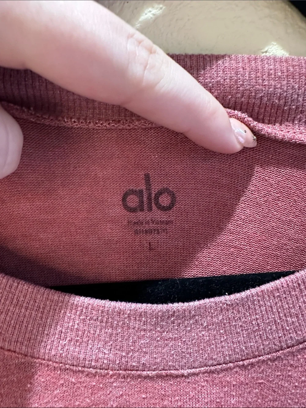 Alo Yoga High-Low Hem Long Sleeve Crewneck Top Size Large
